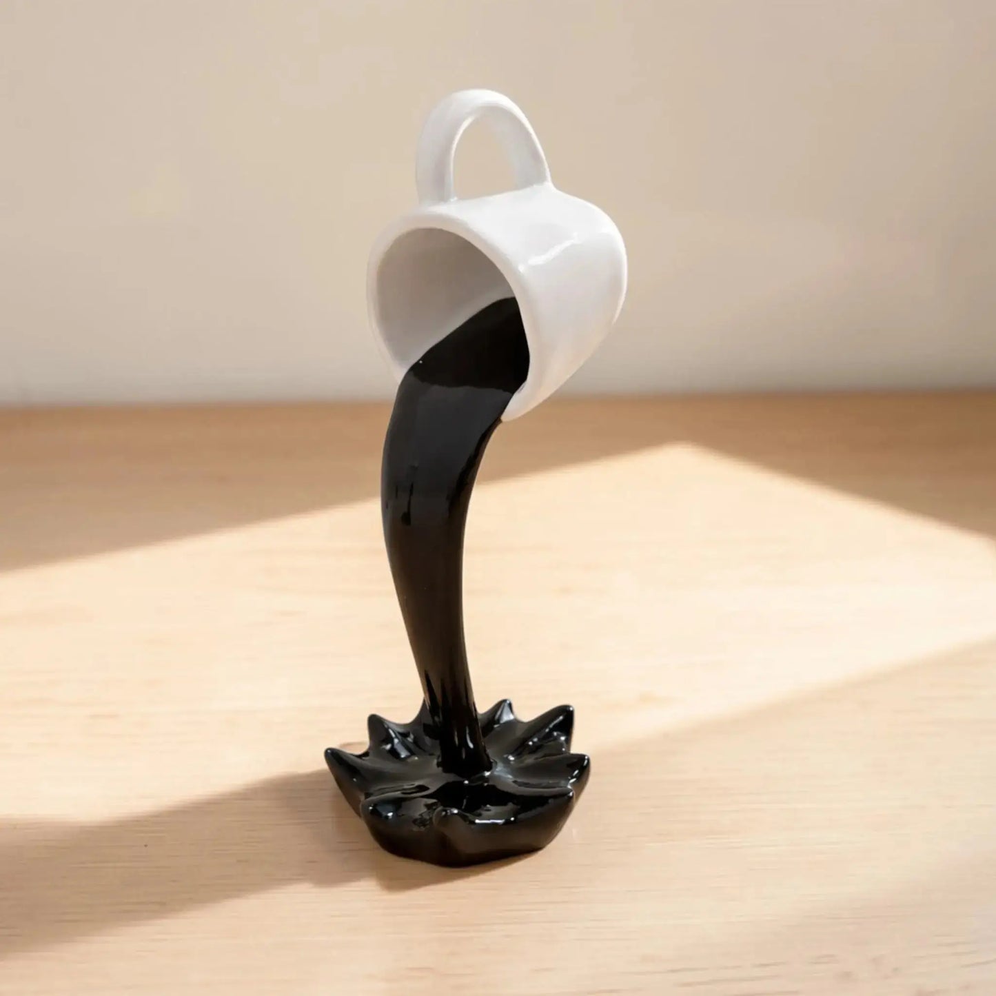 Floating Spilling Coffee Cup Sculpture Decor Julieta