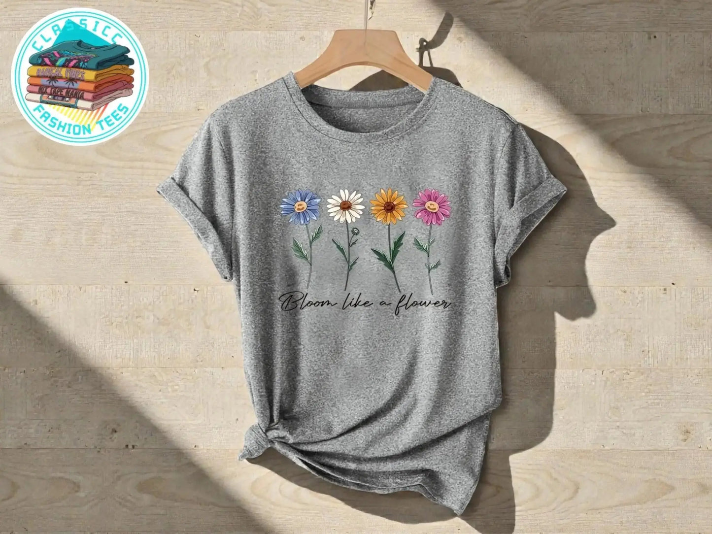 Floral Graphic Tee | Women's Short Sleeve Flower Print T-Shirt JuChachaShop