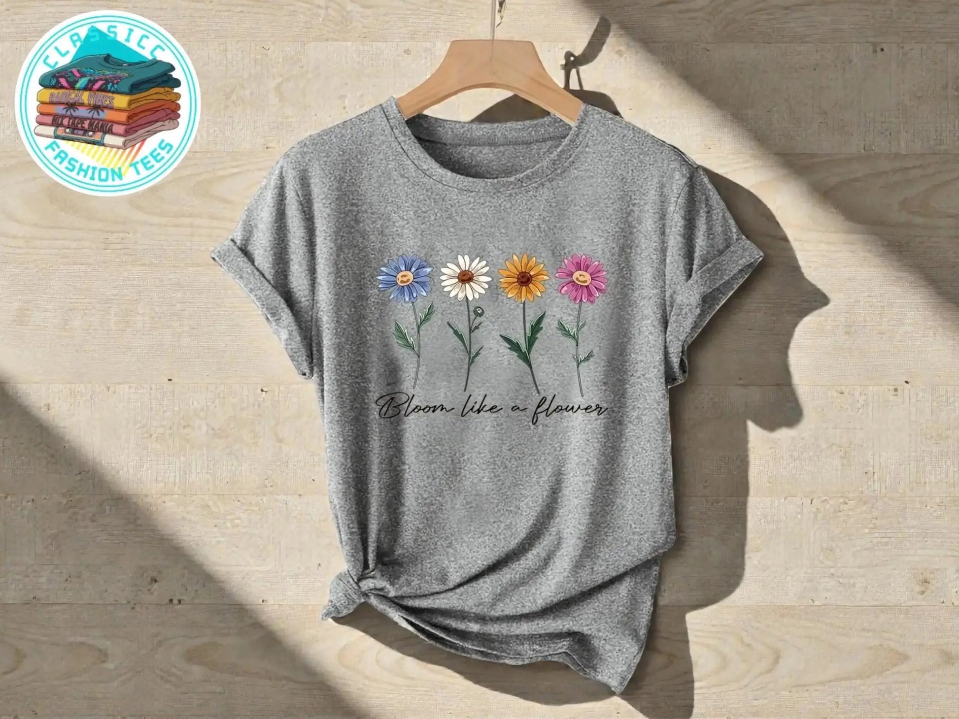 Floral Graphic Tee | Women's Short Sleeve Flower Print T-Shirt JuChachaShop