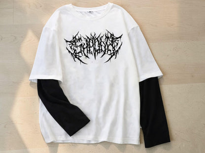 Graphic Heart T-Shirt | Gothic Long Sleeve Streetwear Tee
