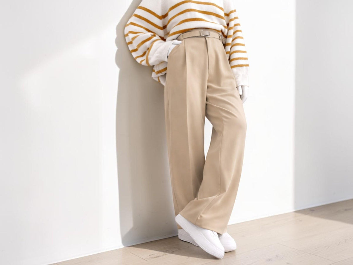 High Waist Pleated Wide Leg Trousers | Comfort Meets Chic for Effortless Style
