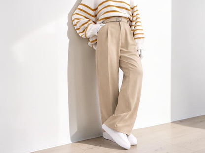 High Waist Pleated Wide Leg Trousers | Comfort Meets Chic for Effortless Style