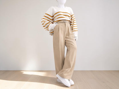 High Waist Pleated Wide Leg Trousers | Comfort Meets Chic for Effortless Style