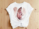 Feather Moon Art Tee | Celestial Print, Relaxed Fit JuChachaShop