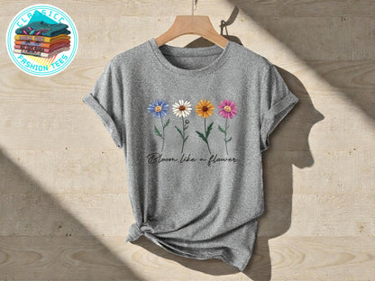 Floral Graphic Tee | Women's Short Sleeve Flower Print T-Shirt