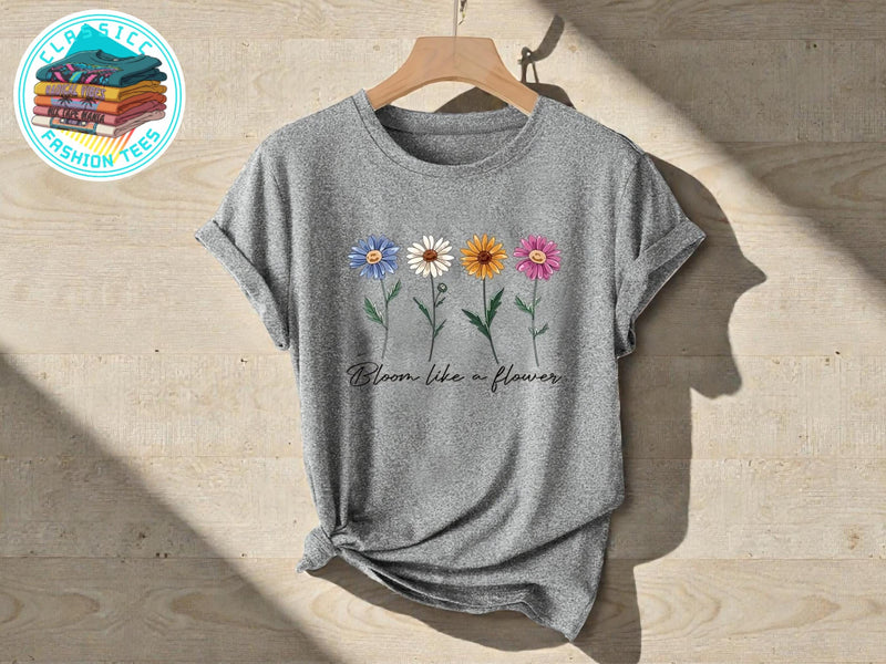 Floral Graphic Tee | Women's Short Sleeve Flower Print T-Shirt JuChachaShop