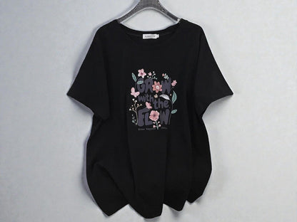 Plus Size Floral Graphic Tee | Women's Loose Fit Top
