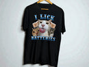 Funny Cat Graphic Tee | I Lick Batteries, Humor T-Shirt JuChachaShop