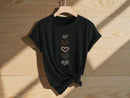 Black Graphic T-Shirt | Minimal Hearts, Soft Fabric, Relaxed Fit JuChachaShop