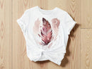 Feather Moon Art Tee | Celestial Print, Relaxed Fit JuChachaShop