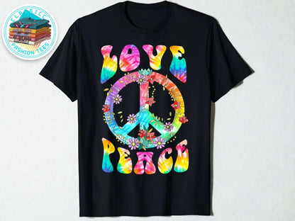 Love & Peace Graphic Tee | Unisex Hippie Art Shirt