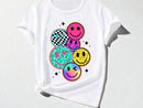 Girls' Smiley Face Graphic Tee | Playful Kids' Shirt JuChachaShop