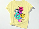 Girls' Smiley Face Graphic Tee | Playful Kids' Shirt JuChachaShop