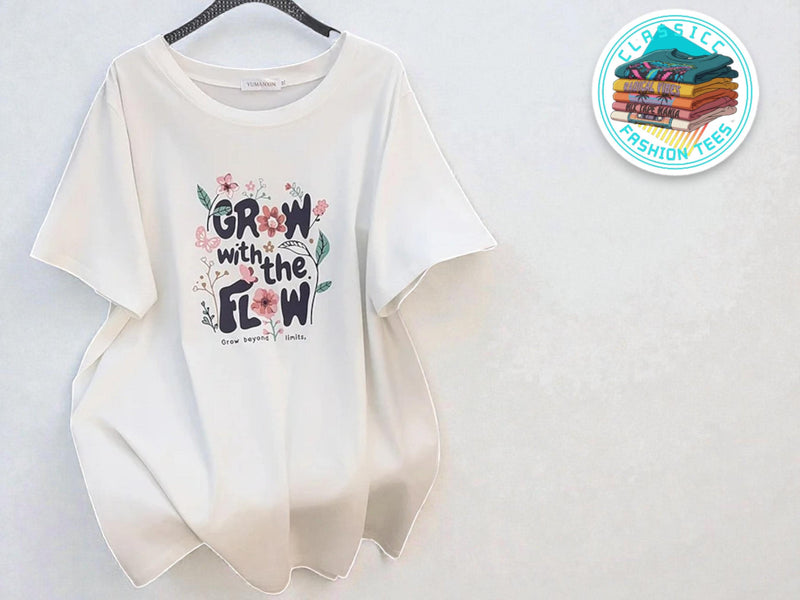 Plus Size Floral Graphic Tee | Women's Loose Fit Top JuChachaShop