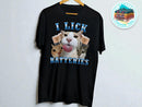 Funny Cat Graphic Tee | I Lick Batteries, Humor T-Shirt JuChachaShop