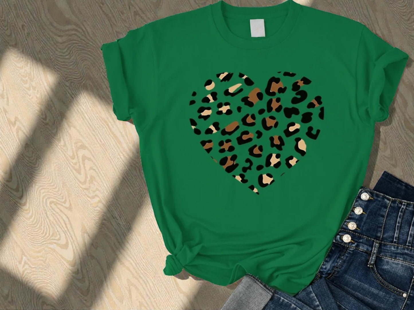 Leopard Heart Graphic Tee | Women's Valentine's Day Shirt