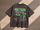 Matcha Lovers Club Graphic Tee | Oversized Cotton Casual Shirt JuChachaShop