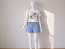 Women's Kawaii Kitten Graphic Tee | Pastel Cat Lover Casual Top JuChachaShop