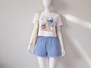 Women's Kawaii Kitten Graphic Tee | Pastel Cat Lover Casual Top JuChachaShop