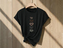 Black Graphic T-Shirt | Minimal Hearts, Soft Fabric, Relaxed Fit JuChachaShop