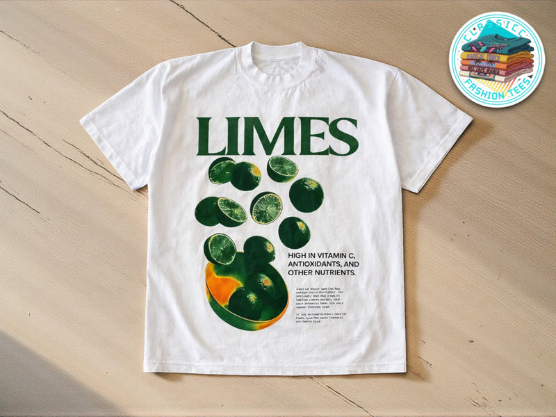 Limes Graphic T-Shirt | Retro Vitamin C Print | Unisex Streetwear Tee JuChachaShop