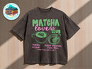 Matcha Lovers Club Graphic Tee | Oversized Cotton Casual Shirt JuChachaShop