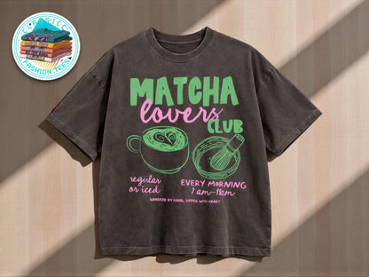 Matcha Lovers Club Graphic Tee | Oversized Cotton Casual Shirt
