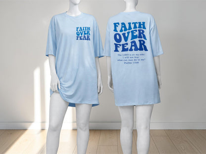 Faith Over Fear Christian T-Shirt | Bible Verse Graphic Tee | Relaxed Streetwear Style