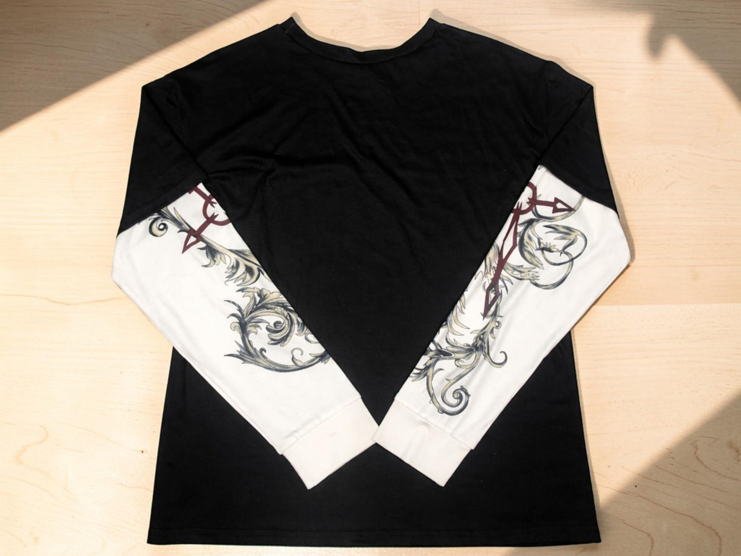 Gothic Layered Long Sleeve T-Shirt | Edgy Graphic Print Tee, Alt Grunge Outfit