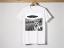 Funny Cat Selfie UFO T-Shirt | Sci Fi Alien Pet Humor Graphic Tee JuChachaShop