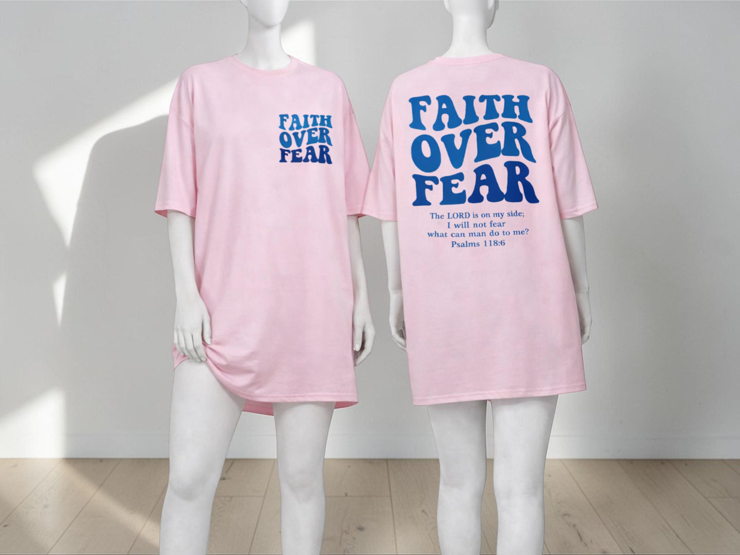 Faith Over Fear Christian T-Shirt | Bible Verse Graphic Tee | Relaxed Streetwear Style