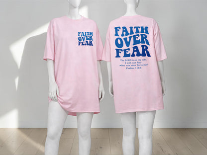 Faith Over Fear Christian T-Shirt | Bible Verse Graphic Tee | Relaxed Streetwear Style