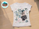 Women Graphic Tee | Emo Girl Floral Artwork, Soft Breathable Shirt JuChachaShop