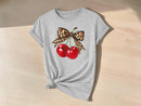 Cherry Graphic T-Shirt | Leopard Bow Print Tee | Sweet Summer Street Style JuChachaShop