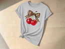 Cherry Graphic T-Shirt | Leopard Bow Print Tee | Sweet Summer Street Style JuChachaShop