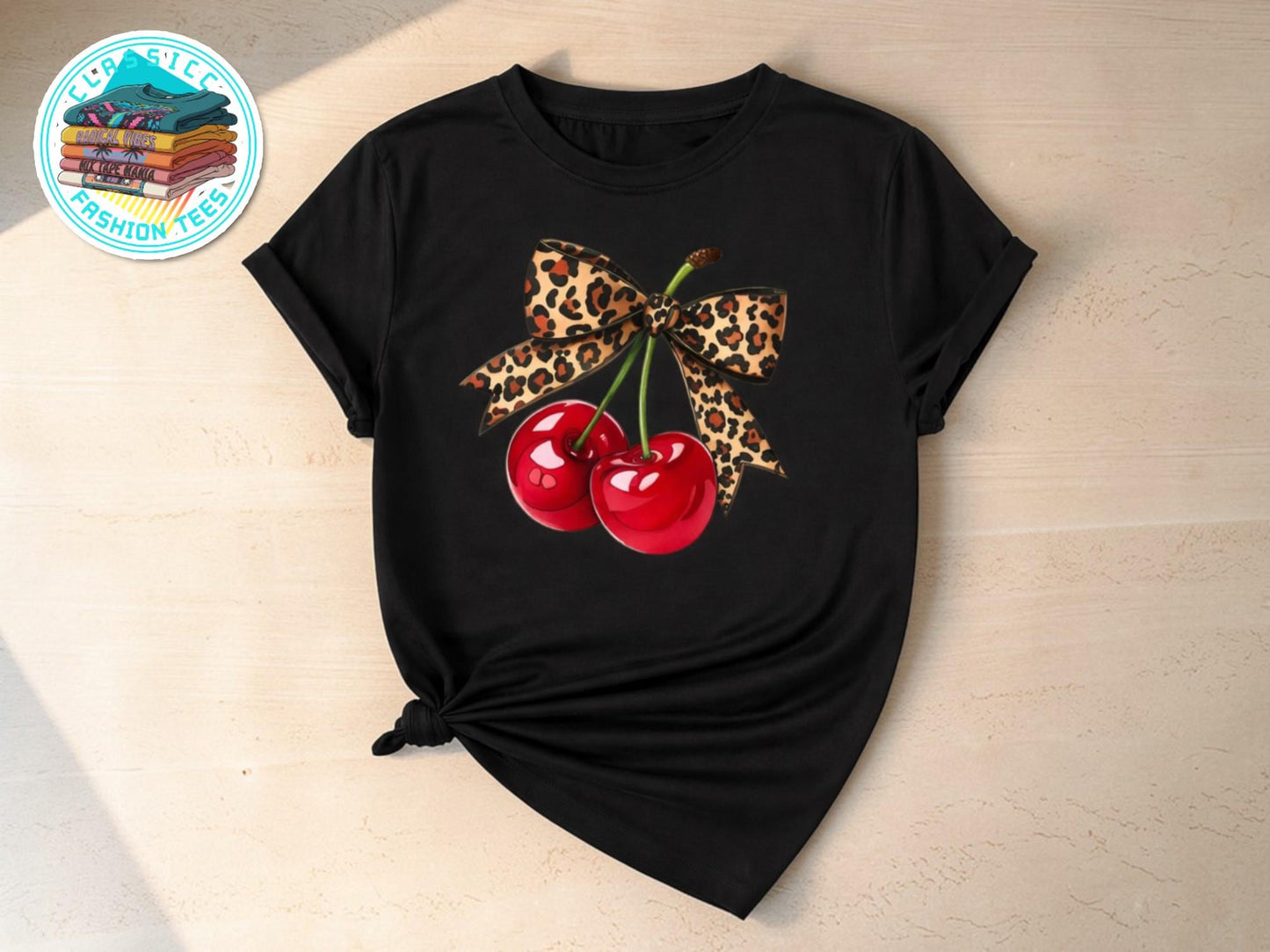 Cherry Graphic T-Shirt | Leopard Bow Print Tee | Sweet Summer Street Style