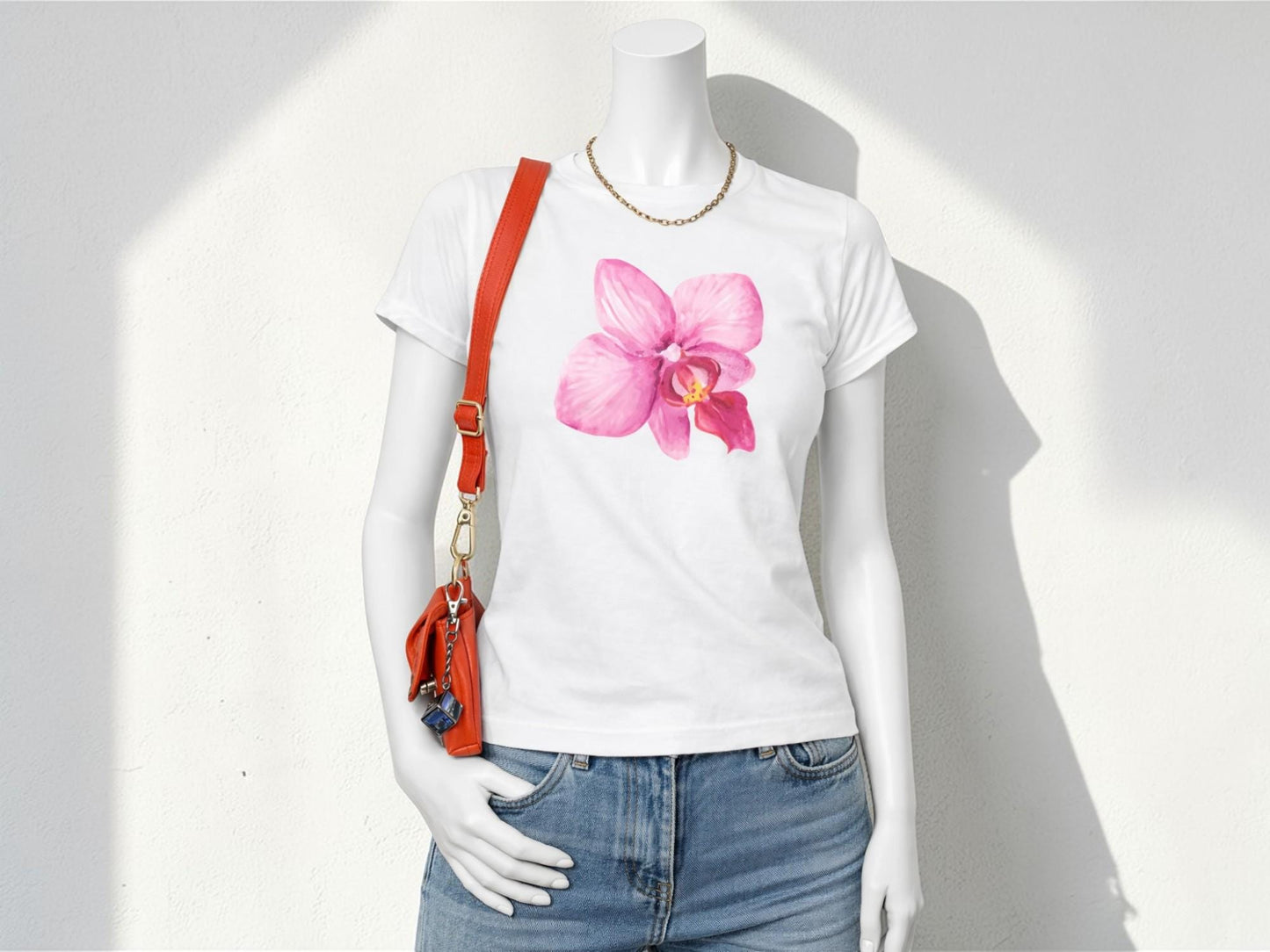 Pink Flower Graphic Crop Tee | Women's Short Sleeve Street Style Shirt