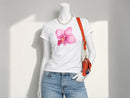 Pink Flower Graphic Crop Tee | Women's Short Sleeve Street Style Shirt JuChachaShop
