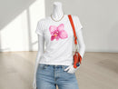 Pink Flower Graphic Crop Tee | Women's Short Sleeve Street Style Shirt JuChachaShop