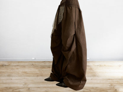 Women Wide Leg Pants | Lace Patchwork Wrap Design, High Waist Loose Fit, Retro Streetwear