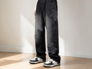 Baggy Star Patch Jeans | Washed Denim Wide Leg Streetwear Pants JuChachaShop