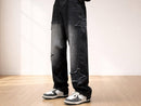 Baggy Star Patch Jeans | Washed Denim Wide Leg Streetwear Pants JuChachaShop
