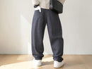Men's Pinstripe Loose Fit Pants | Elastic Drawstring Trousers | Streetwear Style JuChachaShop