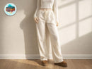 Linen Wide Leg Pants | Elastic Drawstring Waist, Loose Fit Trousers JuChachaShop