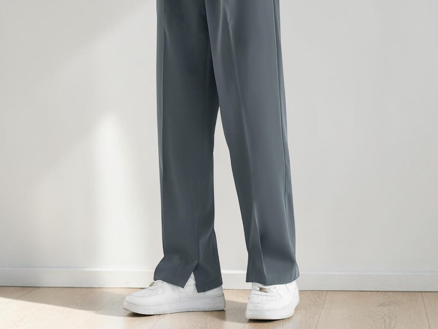 Men's Relaxed Straight Fit Casual Pants | Elastic Waist, Breathable Fabric