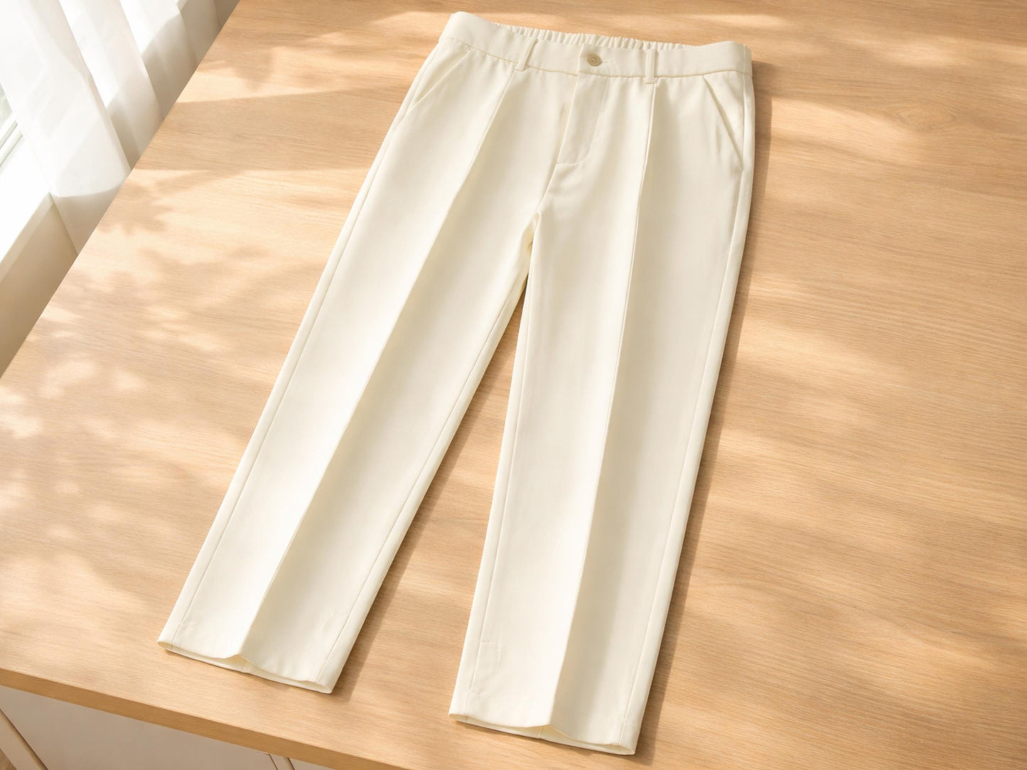 Men's Relaxed Straight Fit Casual Pants | Elastic Waist, Breathable Fabric