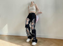 Women's Ripped Wide Leg Jeans | High Waist Black Denim, Loose Fit, Grunge Style JuChachaShop