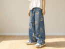 Floral Wide Leg Baggy Jeans | Relaxed Denim Streetwear Pants JuChachaShop