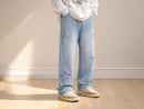 Baggy Star Patch Jeans | Washed Denim Wide Leg Streetwear Pants JuChachaShop