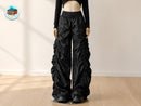 Women's Ruched Wide Leg Pants | High Waist Drawstring Trousers, Relaxed Fit Streetwear JuChachaShop